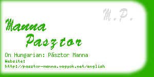 manna pasztor business card